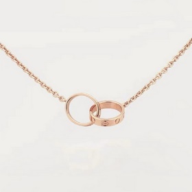 [原單對(duì)版] (配全套包裝) 卡地亞 Cartier雙環(huán) 無鑽項(xiàng)鍊 兩兩相扣、