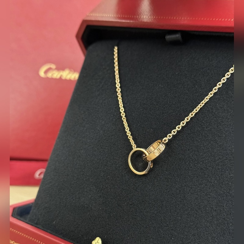 [原單對版] (配全套包裝) 卡地亞 Cartier雙環(huán) 無鑽項(xiàng)鍊 兩兩相扣、