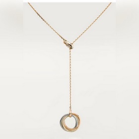 卡地亞 Cartier項(xiàng)鍊 新品流蘇三環(huán)三色鑲鑽項(xiàng)鍊