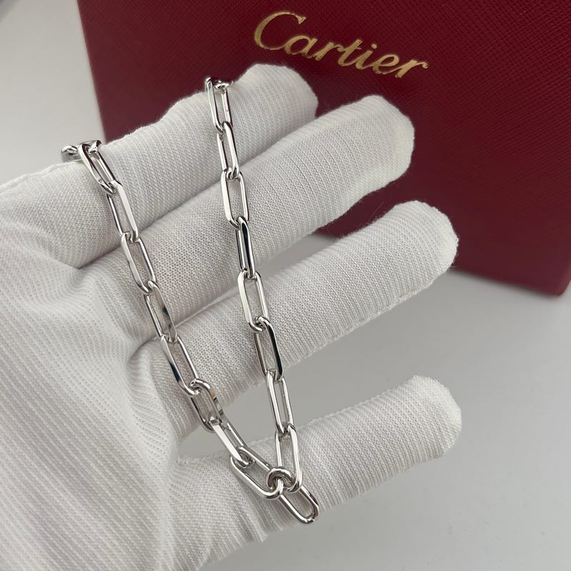 卡地亞 Cartier系列 玫瑰金白金金色光面斯巴達項鍊 實拍圖