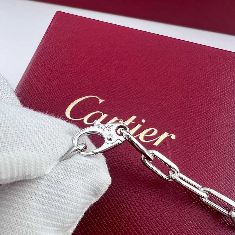 卡地亞 Cartier系列 玫瑰金白金金色光面斯巴達項鍊 實拍圖