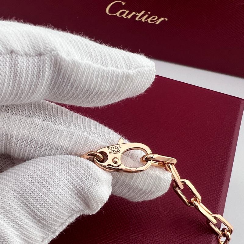 卡地亞 Cartier系列 玫瑰金白金金色光面斯巴達項鍊 實拍圖