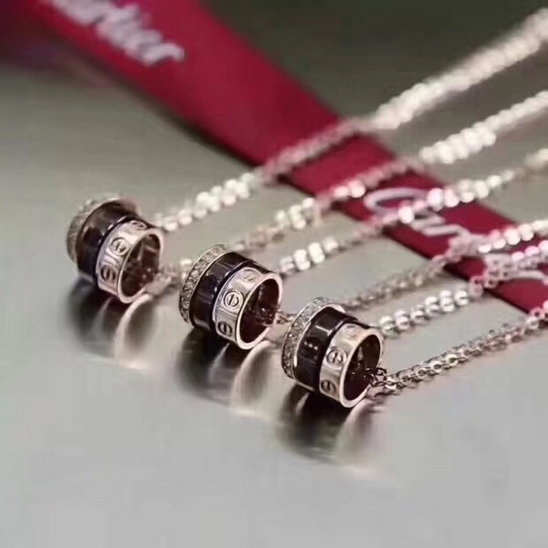 卡地亞 Cartier項鍊 三環新款項鍊 CNC精雕複刻高品質 顔色：玫瑰金 白