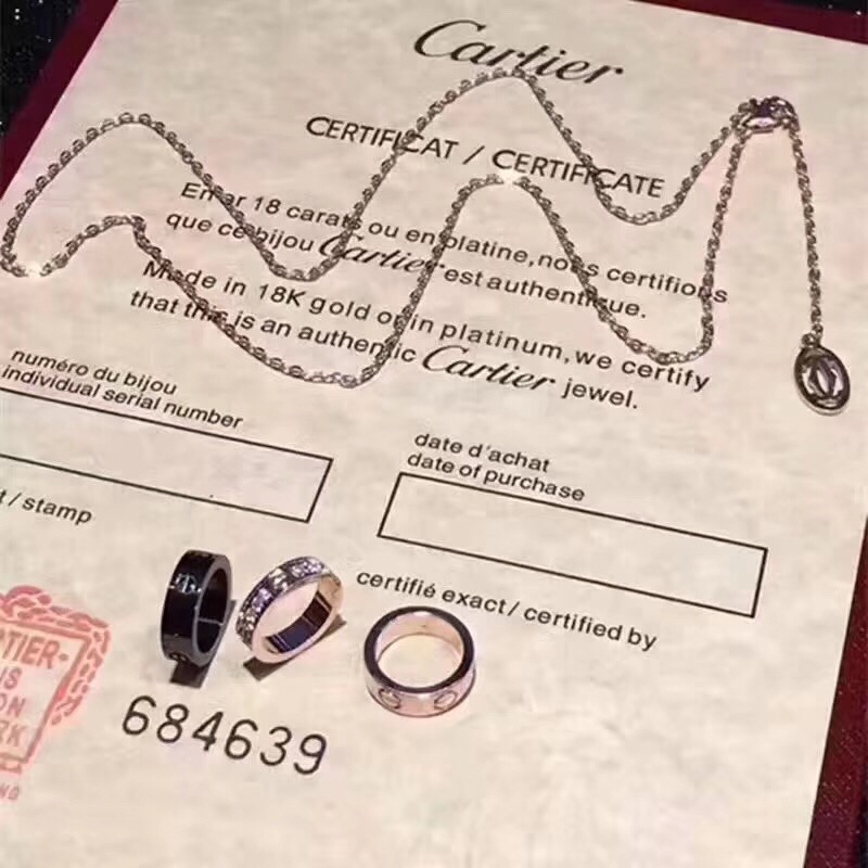 卡地亞 Cartier項鍊 三環新款項鍊 CNC精雕複刻高品質 顔色：玫瑰金 白