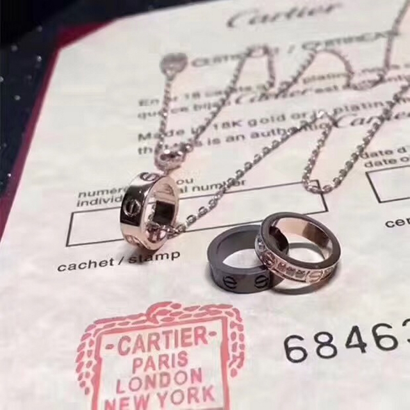 卡地亞 Cartier項鍊 三環新款項鍊 CNC精雕複刻高品質 顔色：玫瑰金 白
