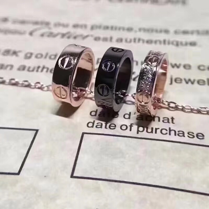 卡地亞 Cartier項鍊 三環新款項鍊 CNC精雕複刻高品質 顔色：玫瑰金 白