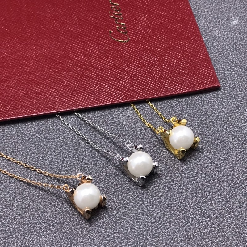 卡地亞 Cartier項鍊 新品牛角珍珠項鍊