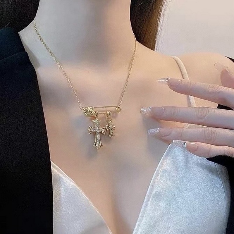 [原單對版] (配全套包裝) Chrome Hearts克羅心 經(jīng)典別針項鍊