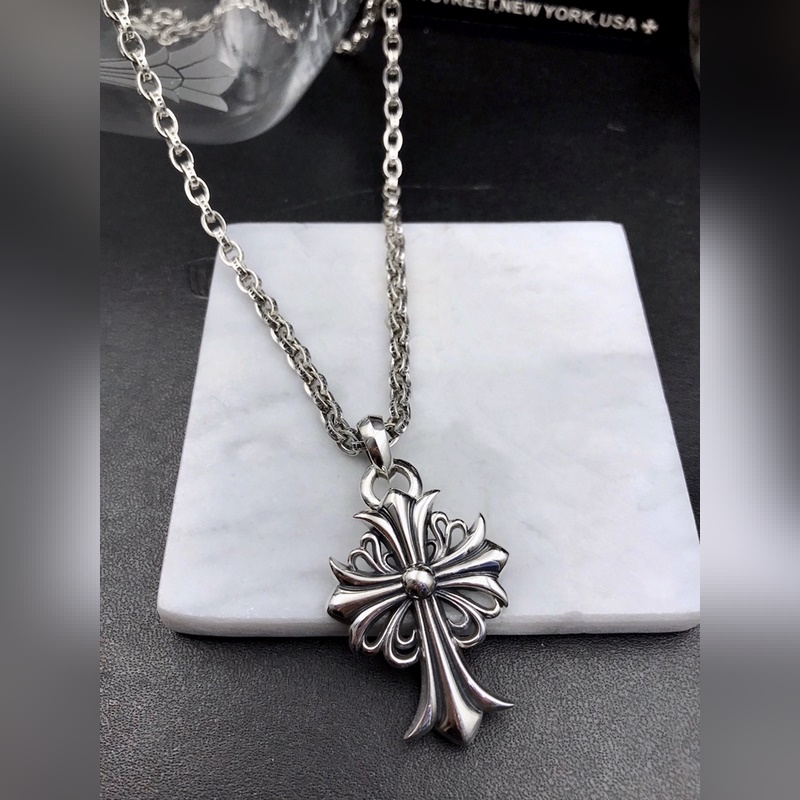 Chrome Hearts克羅心 十字架 十字花吊墜項鍊