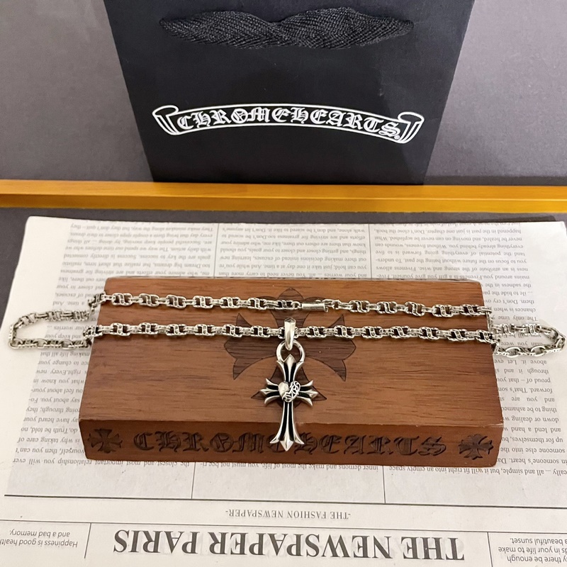 新款[專櫃品質]Chrome Hearts克羅心 經典複古S字母項鍊 十字架心形