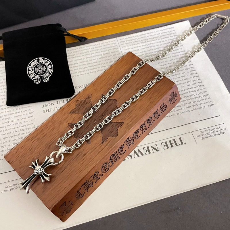 新款[專櫃品質]Chrome Hearts克羅心 經典複古S字母項鍊 十字架心形