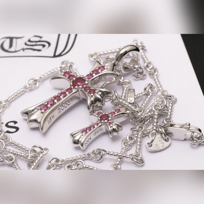 [原單對版] (配全套包裝) Chrome hearts克羅心 紅鑽 鍍18K