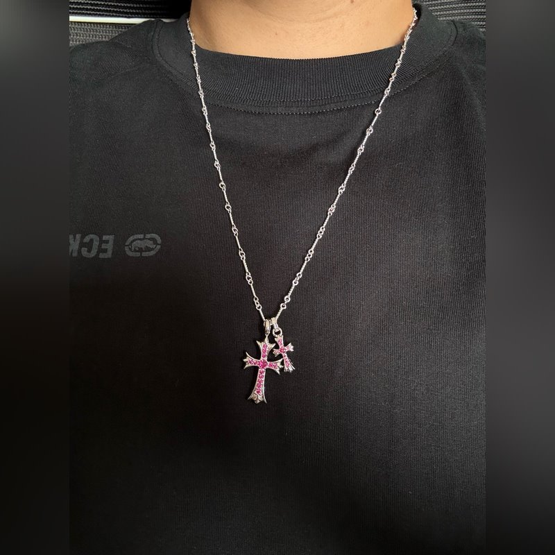 [原單對版] (配全套包裝) Chrome hearts克羅心 紅鑽 鍍18K