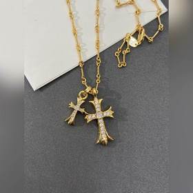 [原單對版] (配全套包裝) [Chrome Hearts克羅心十字架金色項鍊