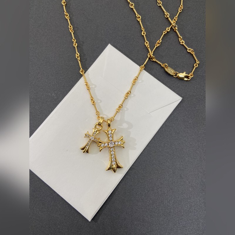 [原單對版] (配全套包裝) [Chrome Hearts克羅心十字架金色項鍊