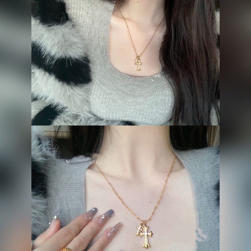 [原單對版] (配全套包裝) [Chrome Hearts克羅心十字架金色項鍊