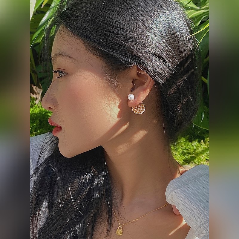 搶手好貨爆 Dior 迪奧 火爆 2026 字母大小滿天星米粒珠耳釘 專櫃同款材