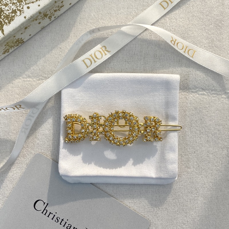 [原版開模]DIOR發夾熱銷款 熱上新 迪奧金色滿鑽字母發夾 經典滿鑽Dior字