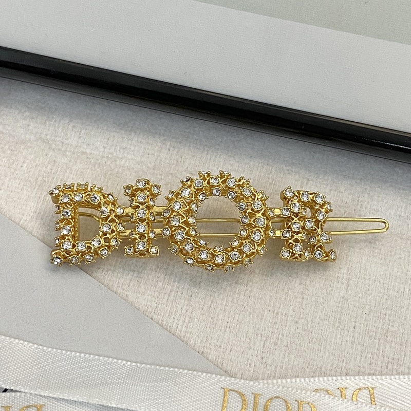 [原版開模]DIOR發夾熱銷款 熱上新 迪奧金色滿鑽字母發夾 經典滿鑽Dior字