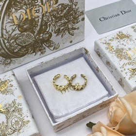 迪奧Dior經典款CD戒指 亮金色 古金色