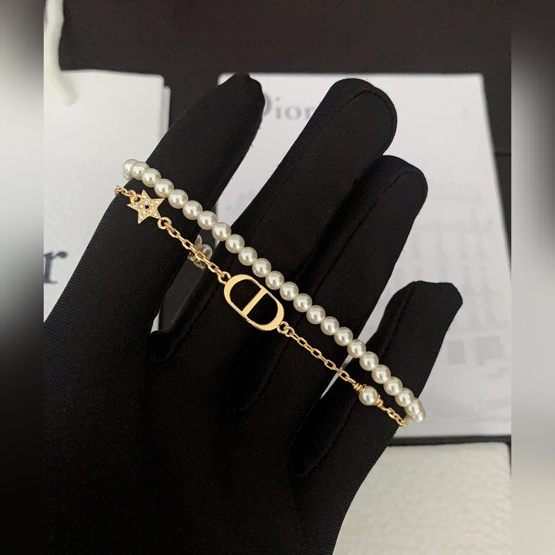 [原單對版] (配全套包裝) [迪奧最新款 珍珠雙層手鍊]