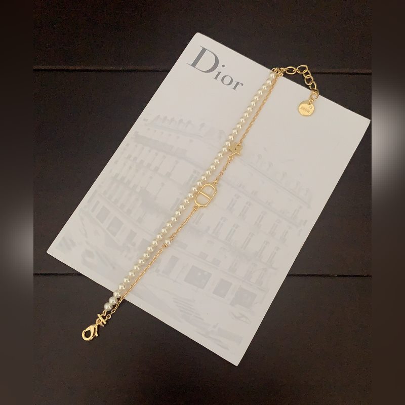 [原單對版] (配全套包裝) [迪奧最新款 珍珠雙層手鍊]