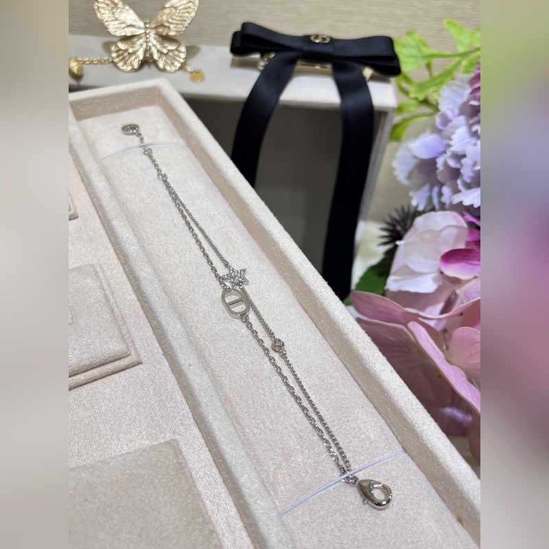 [原單對版] (配全套包裝) 迪奧家25年新款星星銀色雙層手鍊