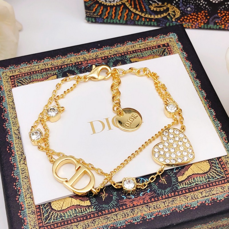 [原單對版] (配全套包裝) [迪奧最新款 雙層愛心手鍊]