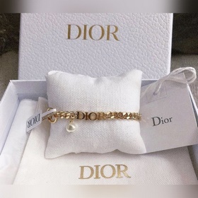 Dior 迪奧 2026新款CD 鍊條TO扣手鍊 zp定制 施華洛珍珠、施華洛銀