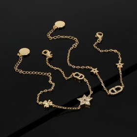 [原單對版] (配全套包裝) Dior 迪奧JADIOR 字母兩條裝手鍊 采用金