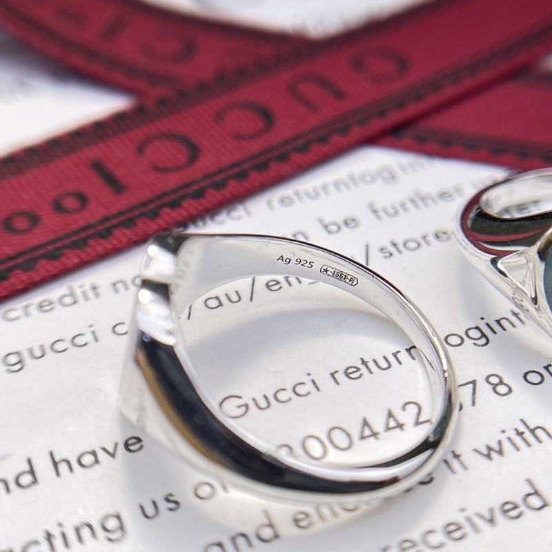 [原單對版的] (配全套包裝) 古馳Gucci小號紅藍愛心琺瑯戒指