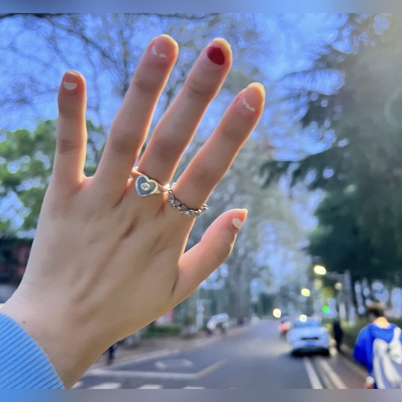 [原單對版的] (配全套包裝) 古馳Gucci小號紅藍愛心琺瑯戒指