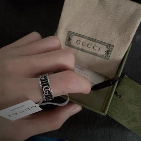 [原單對版] (配全套包裝) Gucci古馳雙G條紋複古戒指