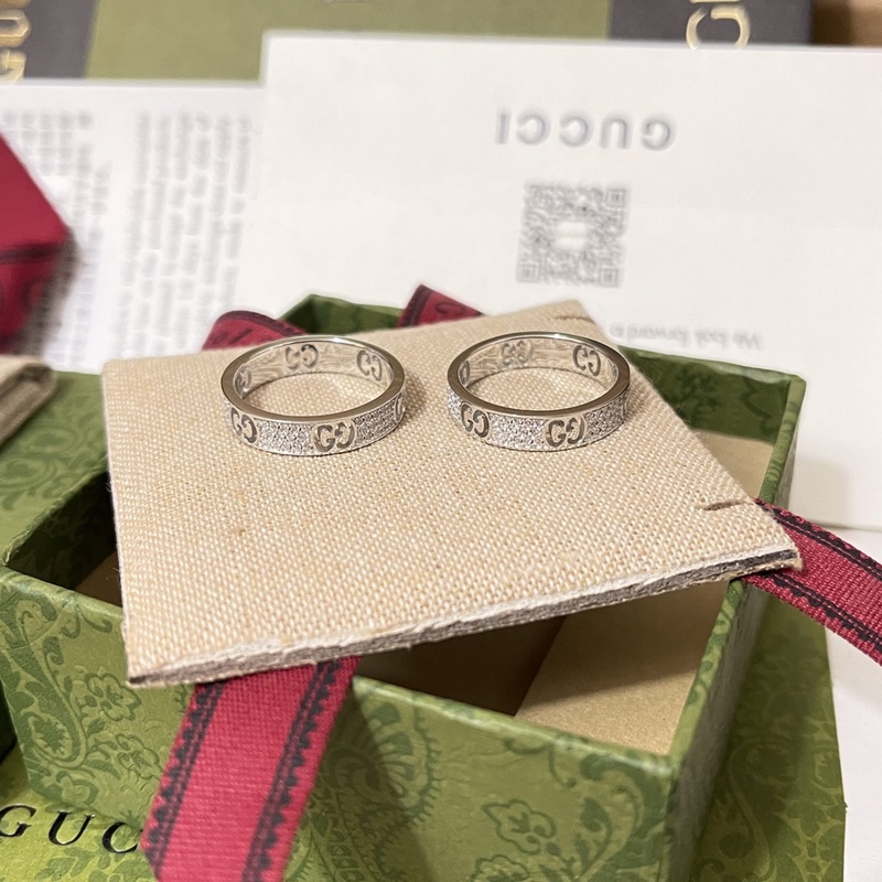 [原單對(duì)版] (配全套包裝) 古馳Gucci滿鑽戒指