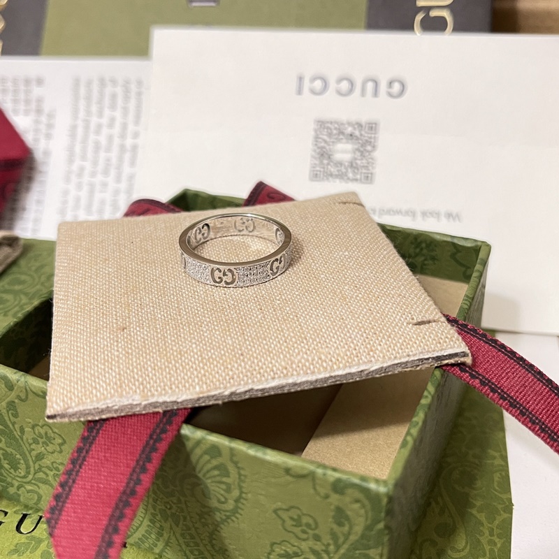 [原單對(duì)版] (配全套包裝) 古馳Gucci滿鑽戒指