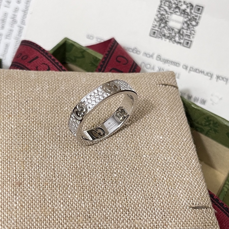 [原單對(duì)版] (配全套包裝) 古馳Gucci滿鑽戒指
