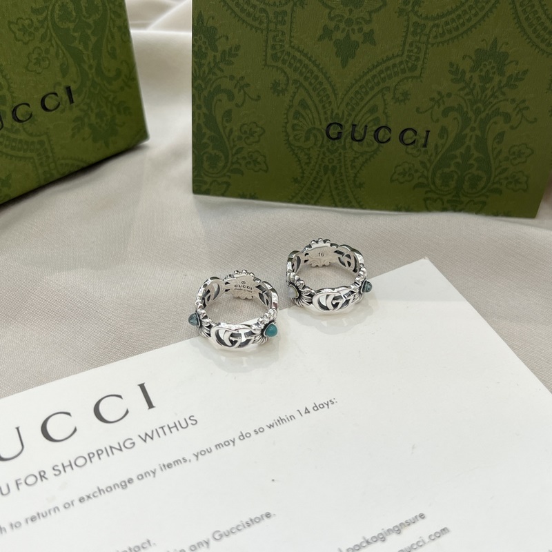 [原單對版] (配全套包裝) Gucci古馳925純銀雙G雛菊花朵戒指