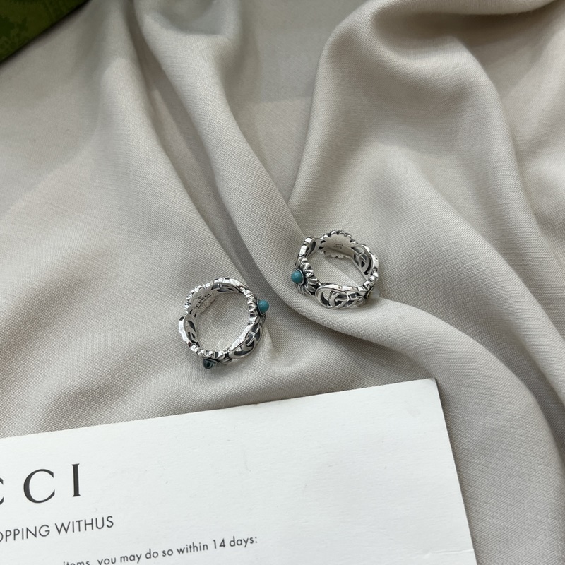 [原單對版] (配全套包裝) Gucci古馳925純銀雙G雛菊花朵戒指