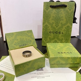 [原單對版] (配全套包裝) 古馳Gucci星球 黑色陶瓷戒指