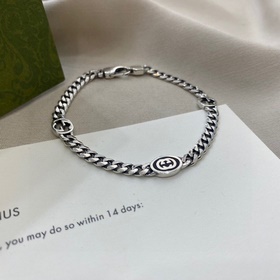 [原單對版] (配全套包裝) Gucci古馳新款雙G寬版互扣式手鍊