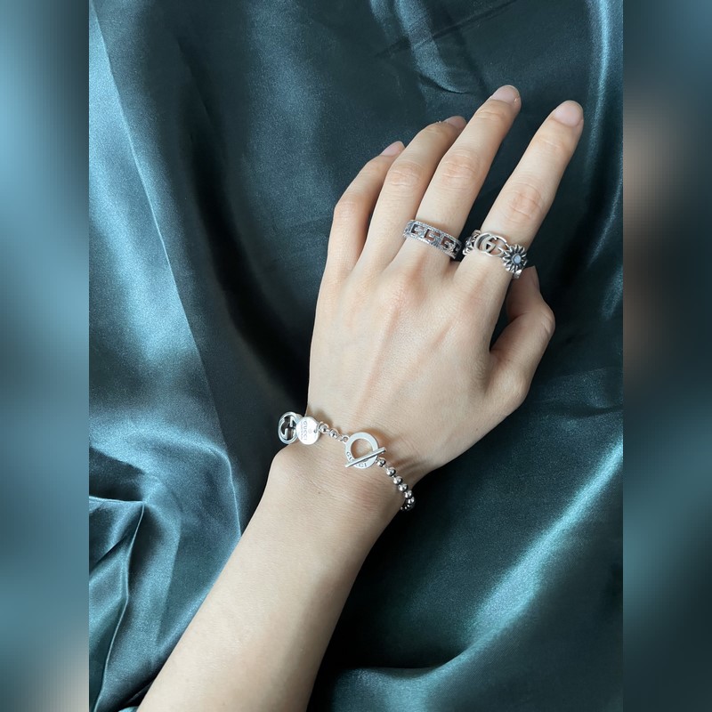 [原單對版] (配全套包裝) Gucci古馳雙G珠子情侶手鍊