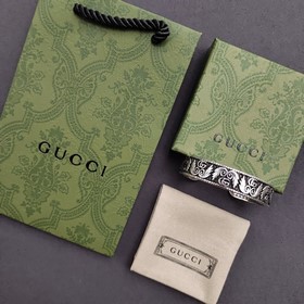 [原單對版] (配全套包裝) Gucci 新款來襲 雙G天使之翼手鐲 複古 開