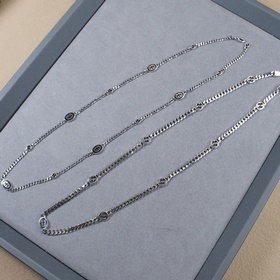 [原單對(duì)版] (配全套包裝) gucci雙g互扣式黑色項(xiàng)鍊，蕭戰(zhàn)同款 這款單戴