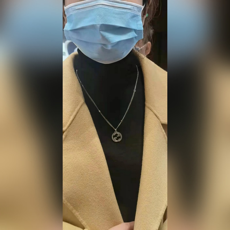 [原單對版] (配全套包裝) Gucci古馳新款互扣式雙G吊墜項鍊