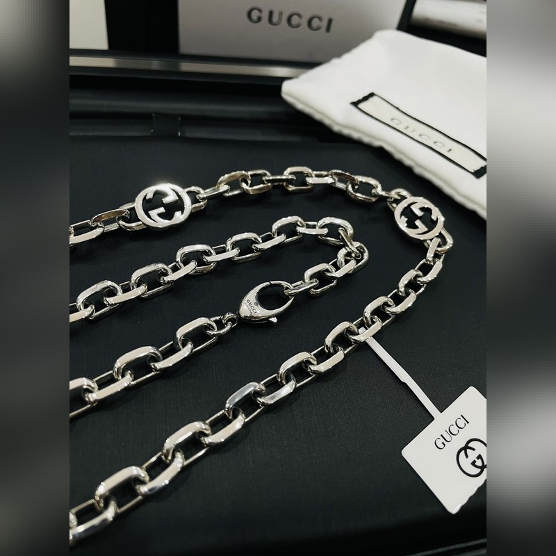 [原單對(duì)版] (配全套包裝) Gucci古馳雙G互扣式項(xiàng)鍊
