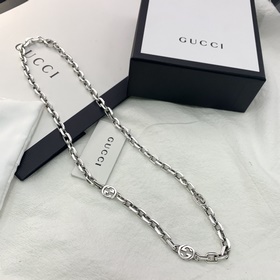[原單對(duì)版] (配全套包裝) 新款gucci 雙G項(xiàng)鍊簡(jiǎn)約時(shí)，60cm