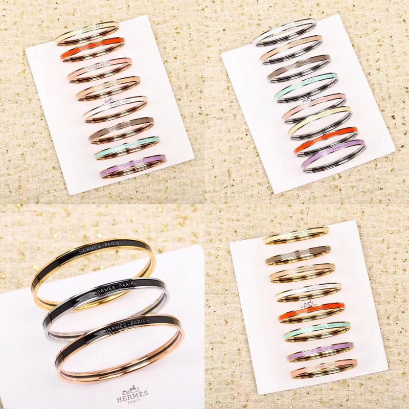 [原單對版] (配全套包裝) 新版本，愛馬仕系列： 窄版琺瑯手鐲 工廠有現貨