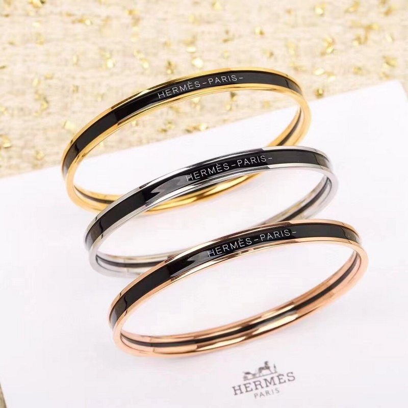 [原單對版] (配全套包裝) 新版本，愛馬仕系列： 窄版琺瑯手鐲 工廠有現貨