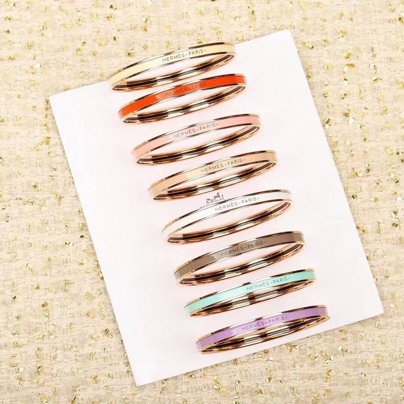 [原單對版] (配全套包裝) 新版本，愛馬仕系列： 窄版琺瑯手鐲 工廠有現貨