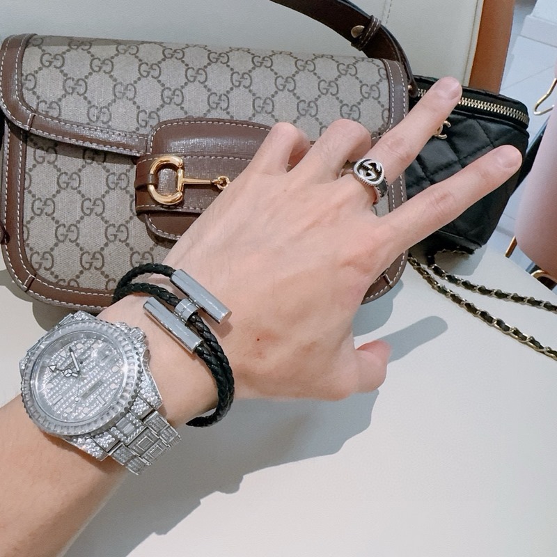 [原單對版] (配全套包裝) 新款Hermes愛馬仕手鍊編織手繩加厚版 黃金版